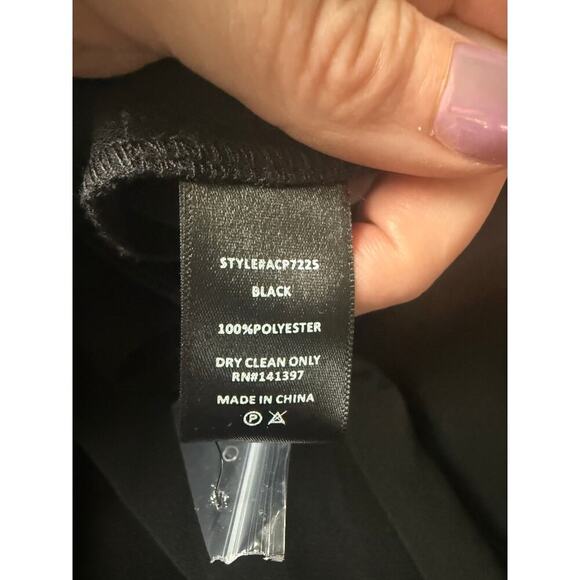 ASTR the label black Boyfriend Criss Cross Pleated Wide Leg Pants size XL NWT - Picture 6 of 10